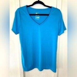 Blue Nike Dri-Fit V-Neck T-shirt-Large